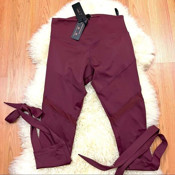 L’urv Last Dance Wine Colored Compression Leggings S NWT - Picture 2 of 7